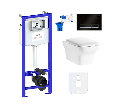 Комплект инсталляции и унитаза 7 в 1 Lavinia Boho Relfix Bristol Rimless 87040112