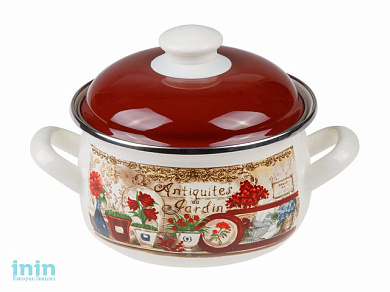 Кастрюля стальная эмалированная, 3.8 л, серия Антик, PERFECTO LINEA (подходит для всех типов плит, включая индукцию)