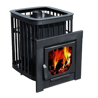 Печь Варвара Каменка укороченная топка \ панорамная дверь