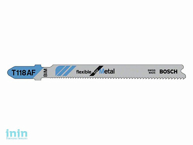 Пилка лобз. по металлу T118AF (1 шт.) BOSCH (пропил прямой, тонкий, для листового металла)