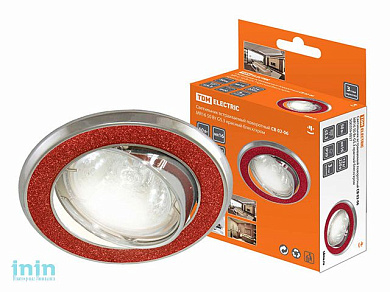 Светильник встраиваемый поворотный СВ 02-06 MR16 50Вт G5.3 красный блеск/хром TDM