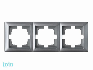 Рамка 3-местная серебро, Стиль, Bylectrica (Рампка трехместная серебро, Стиль Гарантийный срок:24 месяца)