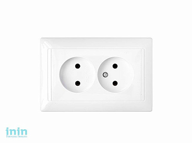 Розетка 2-ая (скрытая, б/з) белая, Стиль, Bylectrica (Розетка штепсельная двухместная скрытой установки Гарантийный срок:24 месяца)