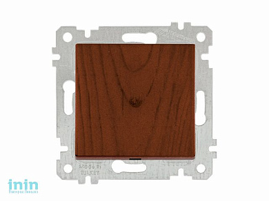 Выключатель 1-клав. двухполюсный (скрытый, без рамки, винт. зажим) орех, RITA, MUTLUSAN (10 A, 250 V, IP 20)