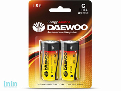 Батарейка C LR14 1,5V alkaline BL-2шт DAEWOO ENERGY