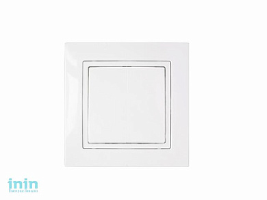 Выключатель 1 клав. двухполюсный (скрытый, 10А) белый, Уют, Bylectrica (одноклавишный для управления электрическими цепями с двух и более мест скрытой