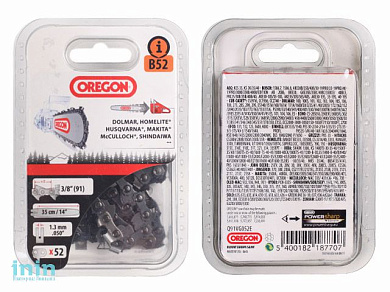 Цепь 35 см 14" 3/8" LP 1.3 мм 52 зв. 91VG (в блистере) OREGON (затачиваются напильником 4.0 мм, для нерегулярн. интенсивного использования)