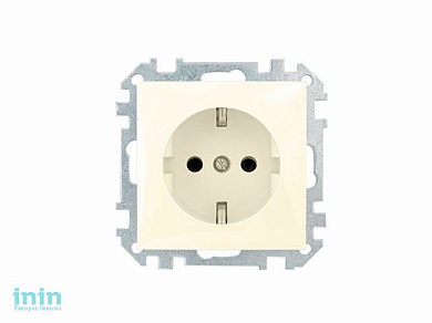 Розетка 1-ая (скрытая, с/з) бежевая, Стиль, BYLECTRICA (штепсельная с заземляющим контактом скрытой установки Гарантийный срок:24 месяца)