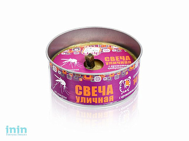 Свеча уличная от комаров в жестяной банке, цитронелла,  HELP
