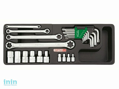 Набор-сет головок и ключей 23пр. 434х176мм TOPTUL (GAAT2302)