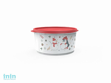 Контейнер круглый Christmas, 1,6 л, роза, BEROSSI (Изделие из пластмассы. Литраж 1.6 л  . Размер 195 х 178 х 91 мм)