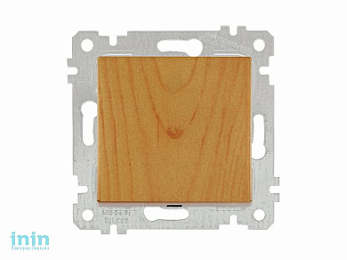 Выключатель 1-клав. (скрытый, без рамки, пруж. зажим) дуб, RITA, MUTLUSAN (10 A, 250 V, IP 20)