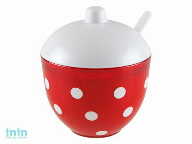 Сахарница Marusya, красный полупрозрачный, BEROSSI (Изделие из пластмассы. Размер 118 х 97 х 112 мм)