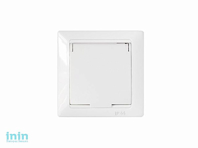 Розетка 1-ая (скрытая, с/з, брызг. защ.) белая, Стиль, Bylectrica (Розетка   РС16-312     одноместная брызгозащищенная с заземляющим контактом скрытой