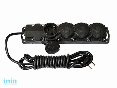 Удлинитель брызгозащищенный 3,5м (4 роз., 3.7кВт, с/з, ПВС 3х1,5) Bylectrica (Удлинитель четырехместный с заземляющим контактом брызгозащищенный 16А Г