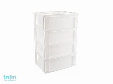 Комод Bongo 4-х секционный, снежно-белый, BEROSSI (Изделие из пластмассы. Размер 540 х 382 х 820 мм)