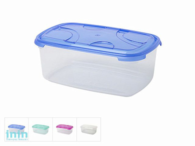 Контейнер пласт. прямоуг. 0.9 л, с крышкой, Frigo Plus, DRINA (цвета в ассортименте)