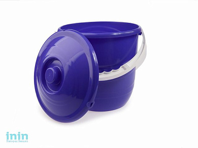 Ведро Practic plus (Практик плюс) с крышкой 10 л, лазурно-синий, BEROSSI (Изделие из пластмассы. Литраж 10 л)