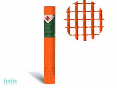 Стеклосетка штукатурная 5х5, 1мх50м, 160, оранжевая, DIY (разрывная нагрузка 1300Н/м2) (LIHTAR)