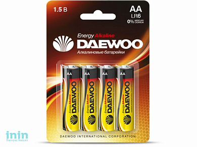 Батарейка AA LR6 1,5V alkaline BL-4шт DAEWOO ENERGY