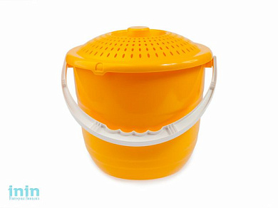 Ведро Practic lux (Практик люкс) с крышкой 12 л, солнечный, BEROSSI (Изделие из пластмассы. Литраж 12 л)