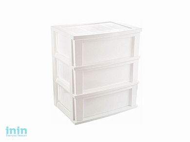 Комод Bongo 3-х секционный, снежно-белый, BEROSSI (Изделие из пластмассы. Размер 540 х 382 х 621 мм)