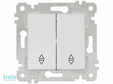 Выключатель проходной 2-клав. (скрытый, без рамки, винт. зажим) белый, RITA, MUTLUSAN (10 A, 250 V, IP 20)