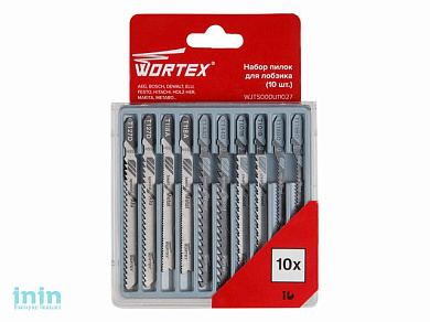 Набор пилок для лобзика универсальный 10 шт. WORTEX (2 шт каждой: T118A, T119BO, T144D, T101B, T127D)