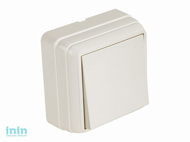 Выключатель 1-клав. (открытый) кремовый, BRON, MUTLUSAN (10 A, 250 V, IP 20)