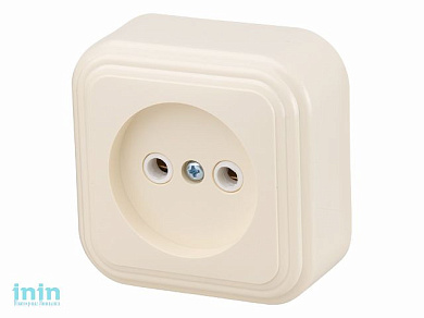 Розетка 1-ая (открытая, б/з) бежевая, Стандарт, Юпитер (RA 16-131-БЖ) (ЮПИТЕР)