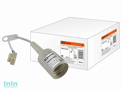 Патрон подвесной с клеммной колодкой, Е27, белый, TDM