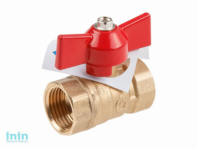 Кран шаровый стандарт 1/2" вн.-вн. бабочка PN16 AV Engineering