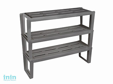 Этажерка для обуви Slip 3-х секционная (мокрый асфальт), BEROSSI