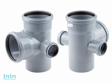 Крестовина двухплоскостная для внутренней канализации 110/110х87,5/50/50 РосТурПласт (Пятерник двухплоскостной для внутренней канализации 110х110х87,5