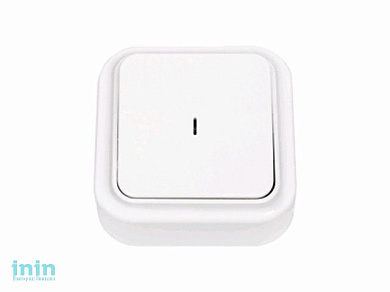 Выключатель 1 клав. (открытый, 10А) со световой индикацией, белый, Пралеска, BYLECTRICA (Выключатель одноклавишный со светодиодной индикацией открытой