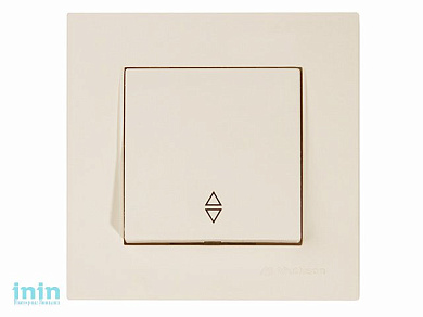 Выключатель проходной 1-клав. (скрытый, винт. зажим) кремовый, RITA, MUTLUSAN (10 A, 250 V, IP 20)