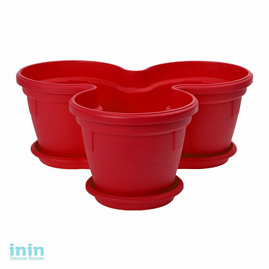 Кашпо тройное Gerber Trio (Гербера Трио) 42х42х16 cм, DRINA (цвета в ассортименте)