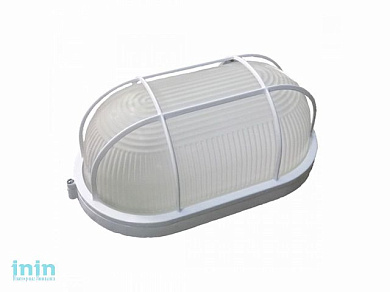 Светильник НБП овал/белый/решетка 100Вт, IP54 (04-100-002) Юпитер (1хЕ27, банник) (ЮПИТЕР)