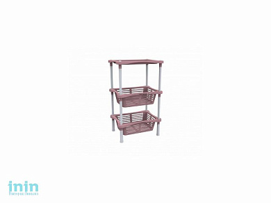 Этажерка "Krita mix" 3-х секционная, коралл, BEROSSI (Изделие из пластмассы. Размер 401 х 278 х 680  мм)