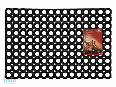 Коврик придверный ячеистый, грязесобрный, 40х60х1,2 см, черный, VORTEX (ВОРТЕКС)