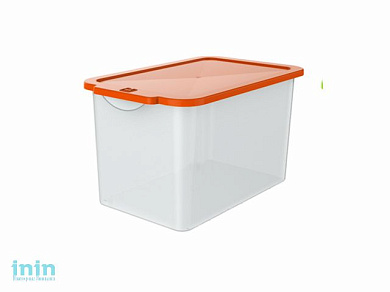 Емкость с крышкой WOW Cristal, мандарин, BEROSSI (Изд. из пластм. Размер 409 * 255 * 248 мм,  15 литров)