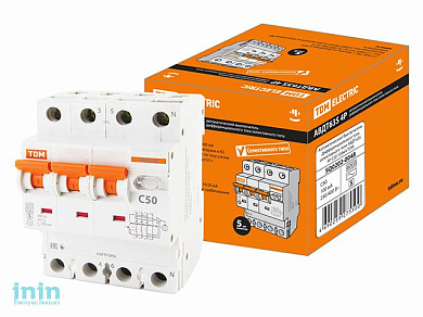 Дифф. авт. выкл. селективного типа 63S 4P C50 100мА TDM