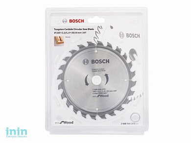 Диск пильный 160х20 мм 24 зуб. универсальный ECO WOOD BOSCH (твердоспл. зуб)