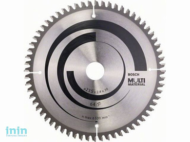 Диск пильный 235х30/25 мм 64 зуб. универсальный MULTIMATERIAL BOSCH (твердоспл. зуб)