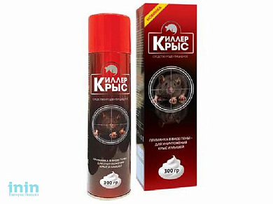 Пена родентицидная от грызунов "Киллер Крыс" (баллон 300 г) (От крыс, мышей, землероек, кротов. Удобно использовать в труднодоступных местах, таких ка