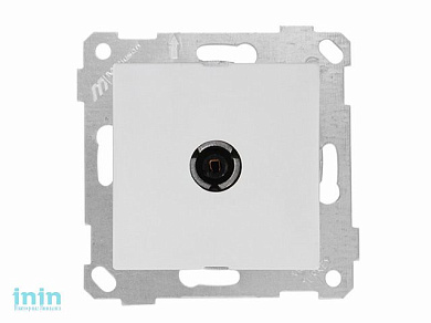 Розетка телевиз. 1-ая (скрытая, без рамки, с/з, 11dB, переходная) белая, RITA, MUTLUSAN