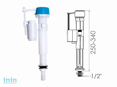 Поплавочный клапан нижней подачи воды, 1/2, пл. резьба, NOVA