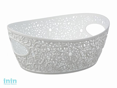Корзинка КРУЖЕВО 2,5 л (белый) (IDEA)