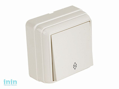 Выключатель 1-клав. (открытый) на два направления, кремовый, BRON, MUTLUSAN (10 A, 250 V, IP 20)