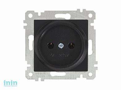 Розетка 1-ая (скрытая, без рамки, б/з) черная, RITA, MUTLUSAN (16 A, 250 V, IP 20)
